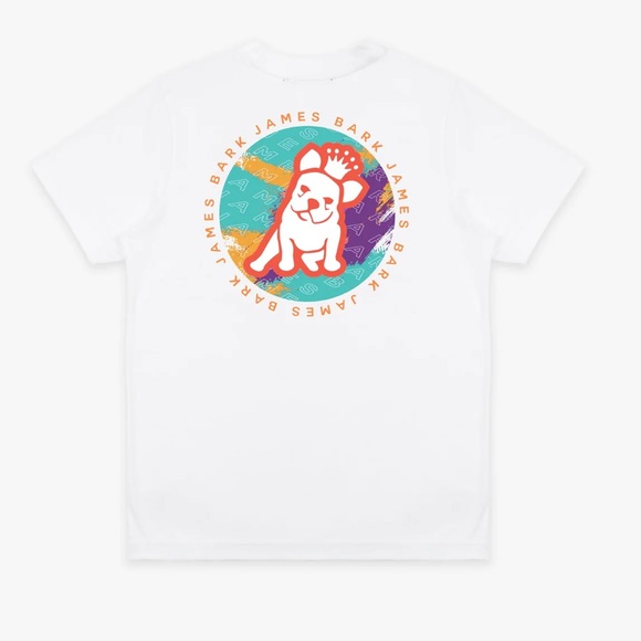 James Bark Men's JB Logo White Graphic Tee Sz L - Picture 5 of 8